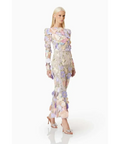 Elliatt Shannon 3D Floral Midi Dress In Purple - Dresses