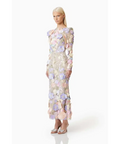 Elliatt Shannon 3D Floral Midi Dress In Purple - Dresses