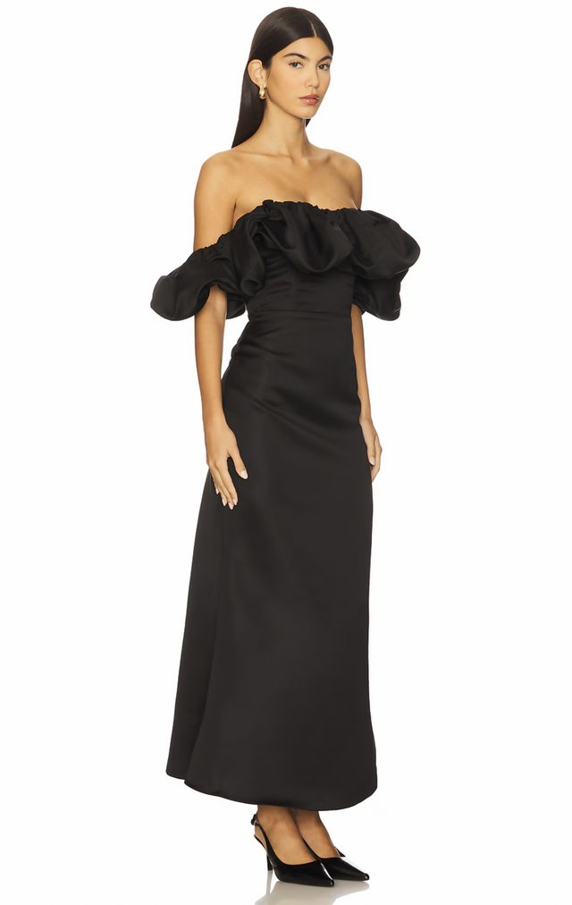 Elliatt Sharon Off The Shoulder Midi Dress in Black XL / AU 14 - Black / 14 - Dresses
