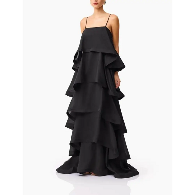 Elliatt Tilly 5 Tiered Maxi Dress in Black - 8 / Black - Dresses