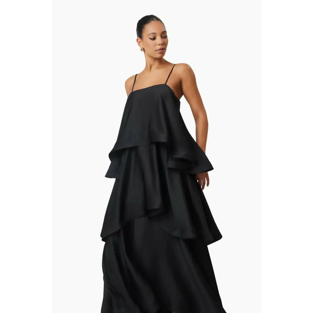Elliatt Tilly Tiered Dress Black Size 6 - 6 / Black - Dresses