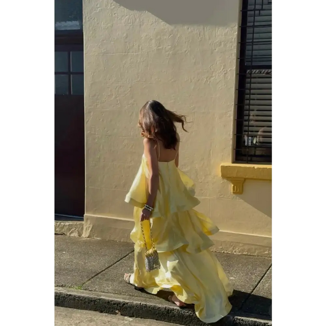 Elliatt Tilly Tiered Maxi Dress Butter Yellow Size 8 - 8 / Yellow - Dresses