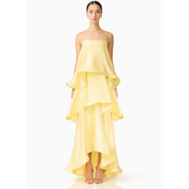 Elliatt Tilly Tiered Maxi Dress in Butter Yellow - 8 / Yellow - Dresses
