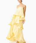 Elliatt Tilly Tiered Maxi Yellow Size 6,8,10 - Dresses