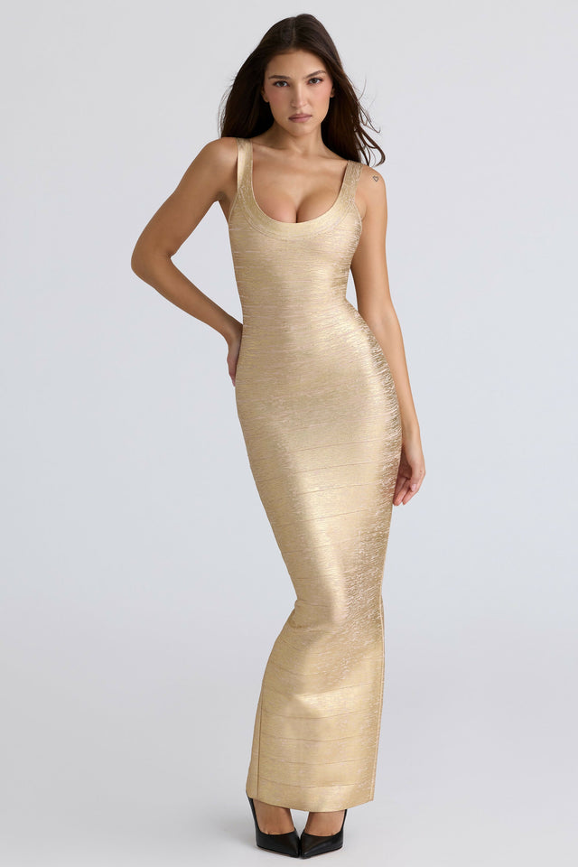 HOUSE OF CB Gold Bandage Maxi Dress