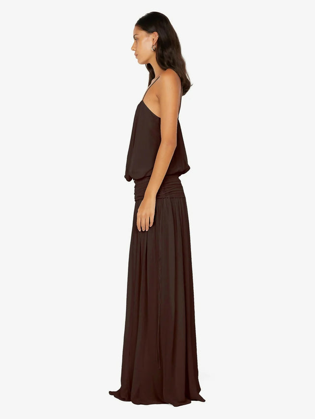 Bec + Bridge Camille Blouson Dress - Dark Chocolate