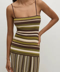 Faithful Essenia Knit Dress in Espresso Pine stripe - 8 / Multi - Dresses