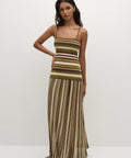Faithful Essenia Knit Dress in Espresso Pine stripe - 8 / Multi - Dresses
