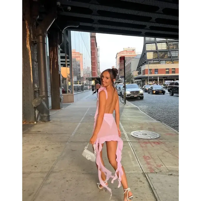 Fanci Club White Apple Mini Dress - 6 / Pink - Dresses