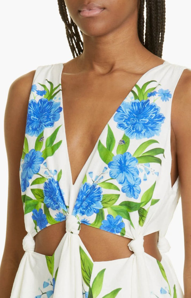 Farm Rio Cutout Floral-print Linen-blend Midi Dress | Passion For Fashion Farm Rio Cutout Floral-print Linen-blend Midi Dress | Passion For Fashion