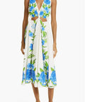 Farm Rio Cutout Floral-print Linen-blend Midi Dress - 10 / Floral / Midi - Dresses