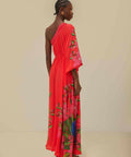 Farm Rio Red Summer Foliage Scarf Dress Red/Floral Size 14 - 14 / Multi - Dresses