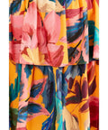 Farm Rio Yellow Painted Flowers Tiered Midi Dress Print Size Small / AU 8 - 10 / Multi - Dresses