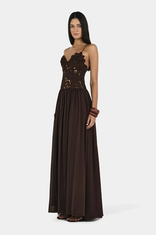 Hansel and Gretel Stephanie Maxi Dress Cedar Brown Size 8