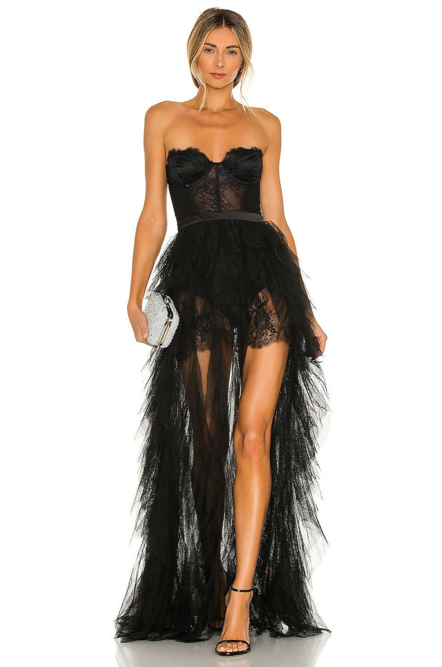 For Love And Lemons Bustier Gown Black Size Small - 8 / Black - Dresses