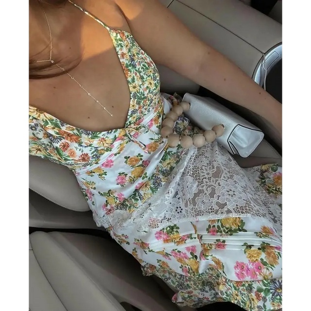 For Love & Lemons Rosalyn Maxi Dress - 6 / Floral - Dresses