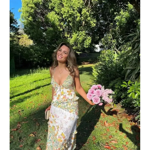 For Love & Lemons Rosalyn Maxi Dress - 6 / Floral - Dresses