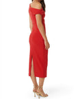 Forever New Alexa Tipped Shoulder Bodycon Midi - 16 / Red - Dresses