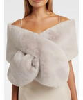 Forever New Faux Fur Wrap - Scarfs