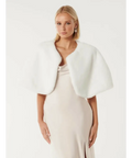 Forever New Faux Fur Wrap - Scarfs