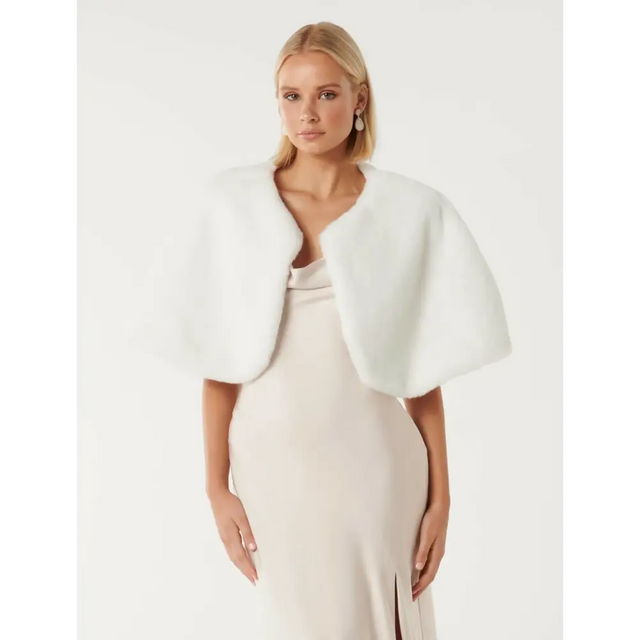 Forever New Faux Fur Wrap - Scarfs