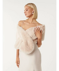 Forever New Faux Fur Wrap - Scarfs