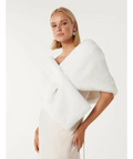 Forever New Faux Fur Wrap - Scarfs