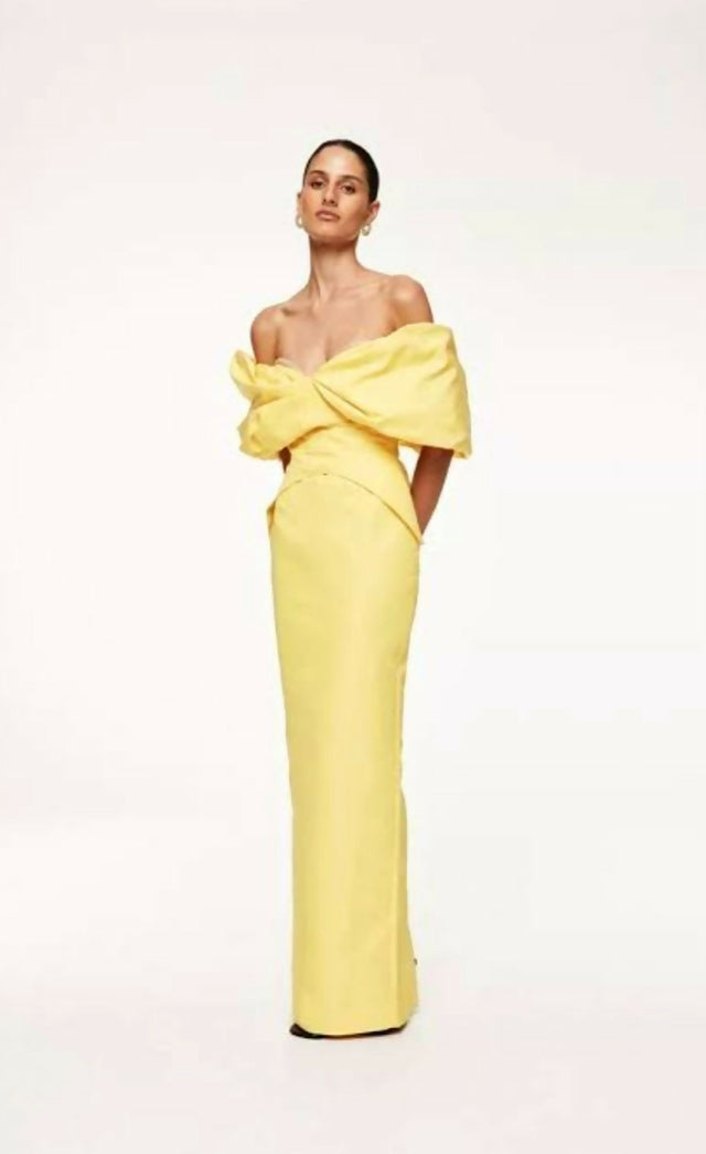 Rachel Gilbert Xavier Gown Yellow Size 2/AU10