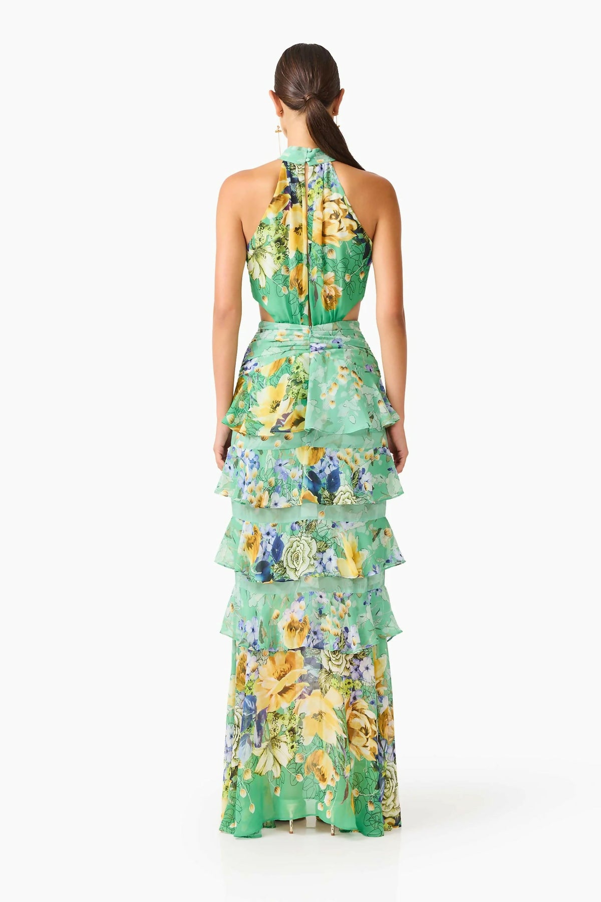 Elliatt Gardenia Halter Maxi Green Size 10 – view 3