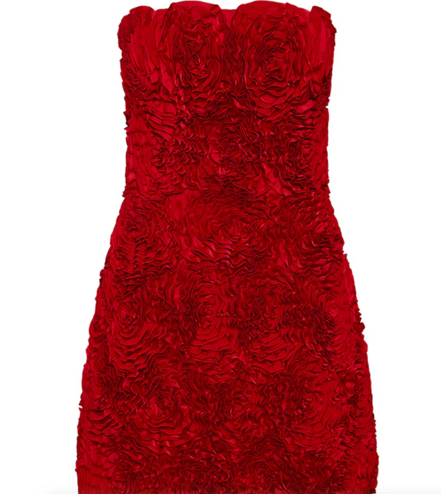Gazer Rosette Mini Dress Size 6 - 6 / Red - Dresses