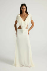 Ance Gria Clover Top and Skirt Set Ivory SIze 8 view 2