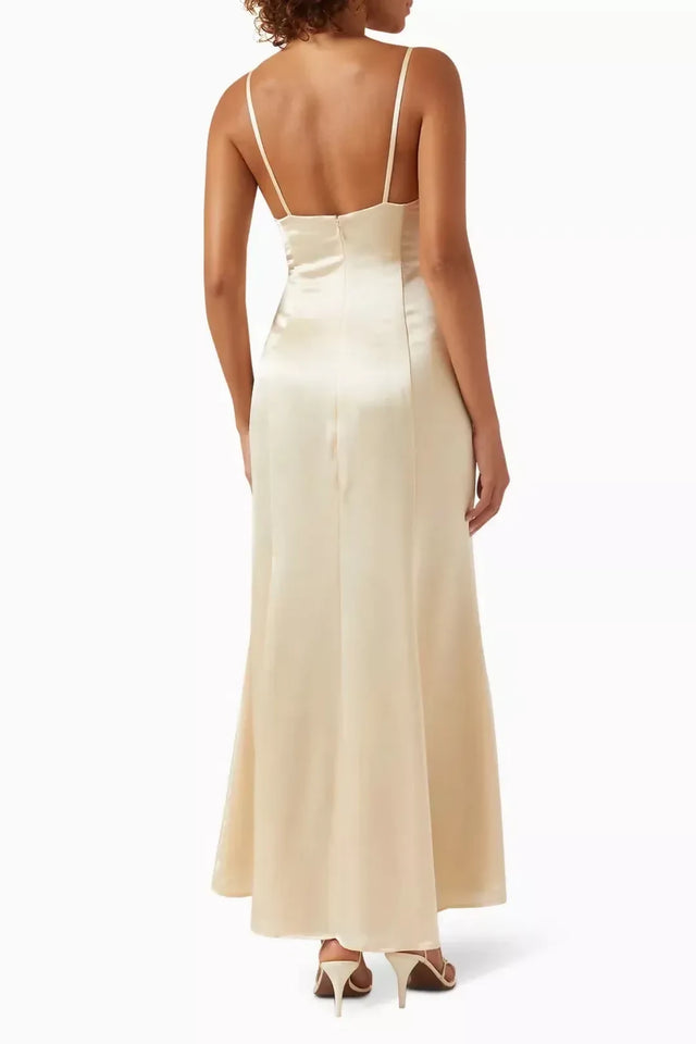 Anna Quan Catalina Cut Out Dress Buff Beige
