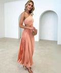 Gingham & Heels Corrine Dress in Peach - Dresses