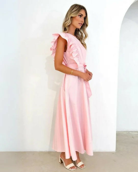 Gingham & Heels Rowler Dress in Pink - 10 / Pink - Dresses