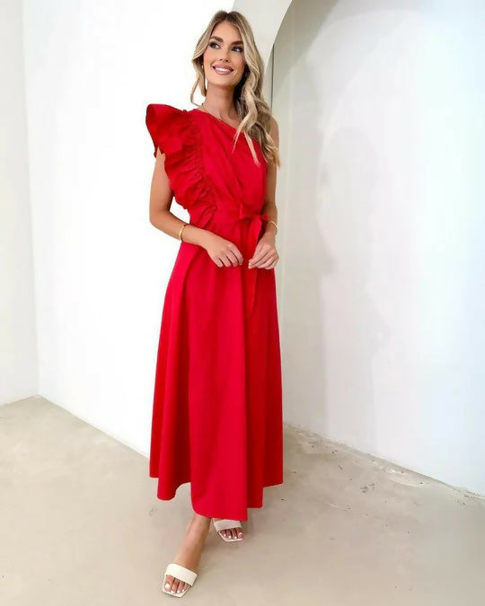 Gingham & Heels Rowler Dress in Red - 10 / Red - Dresses