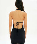 Glassons Halter Open Back Mini Dress - 8 / Black - Dresses