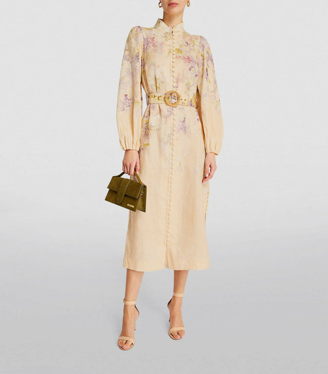 Zimmermann Lyrical Buttoned Midi Dress in Dreamy Floral Size 1/ AU 10