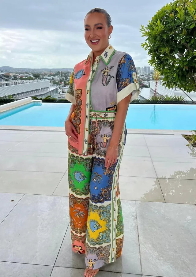 Alemais Trippy Troppo Shirt and Pant Two Piece Set Multi Print