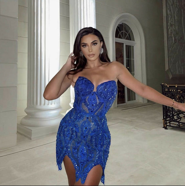 hand beaded ankle length dress in french blue Rails - Murano Dress main image 0