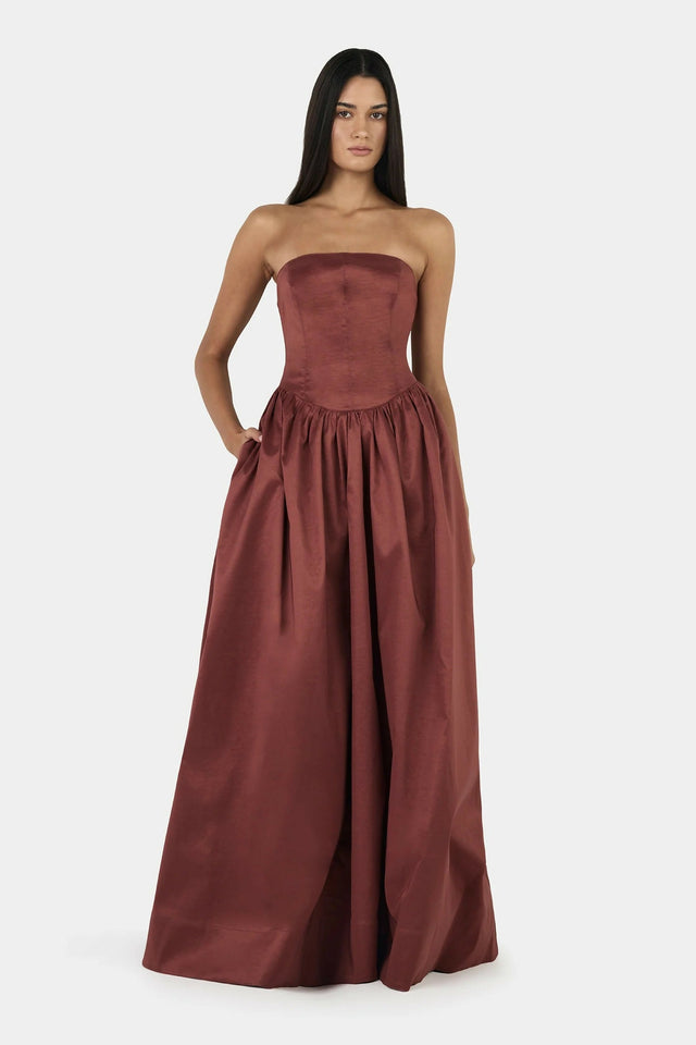 Hansen & Gretel Audrey Gown - Pinot - 14 / Brown - Dresses