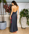 Harper Lu Cowl Slip Halter Dress - 8 / Print - Dresses