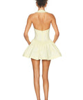 Helsa Fallie Halter Mini Dress Lemon Cream - 8 / Cream - Dresses