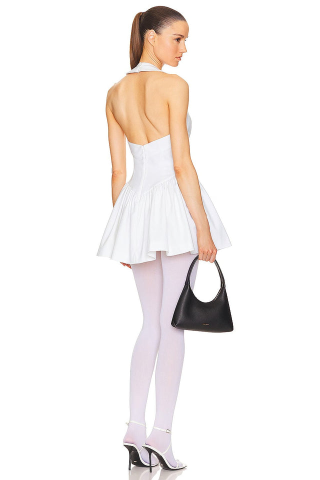 Helsa Fallie Halter Mini Dress White - 8 / White - Dresses