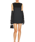 Helsa Heavy Satin Mini Dress - 6 / Black - Dresses