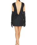 Helsa Heavy Satin Mini Dress - 6 / Black - Dresses