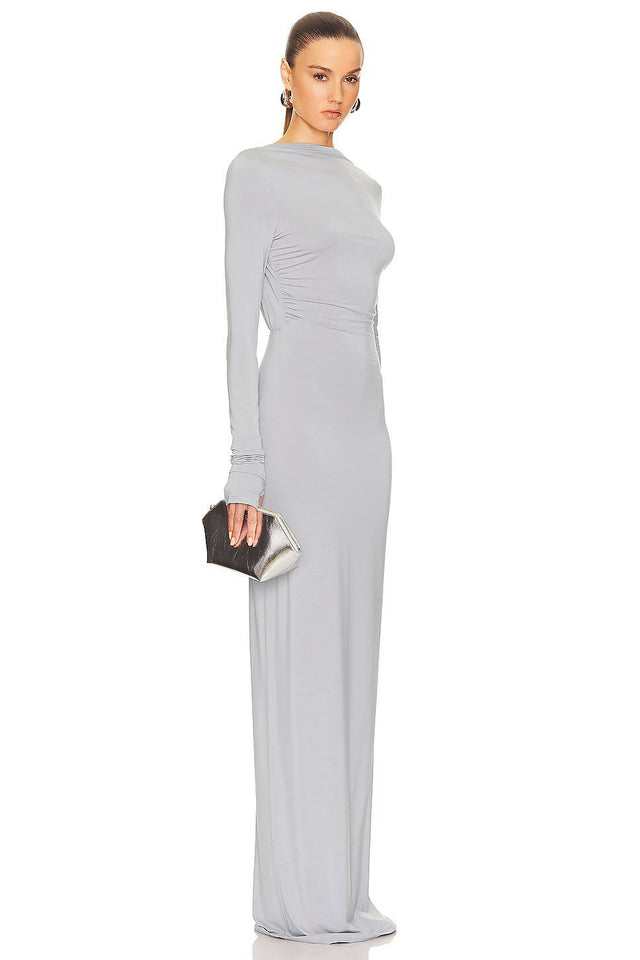Helsa Jersey Backless Maxi Dress - 8 / Gray - Dresses