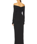 Helsa Matte Jersey Off Shoulder Maxi Dress - 6 / Black - Dresses