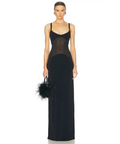 Helsa Sheer Knit Curve Maxi Dress - 6 / Black - Dresses