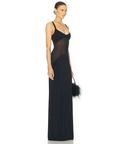 Helsa Sheer Knit Curve Maxi Dress - 6 / Black - Dresses