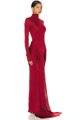 Helsa Slinky Jersey Sarong Maxi Dress view 3